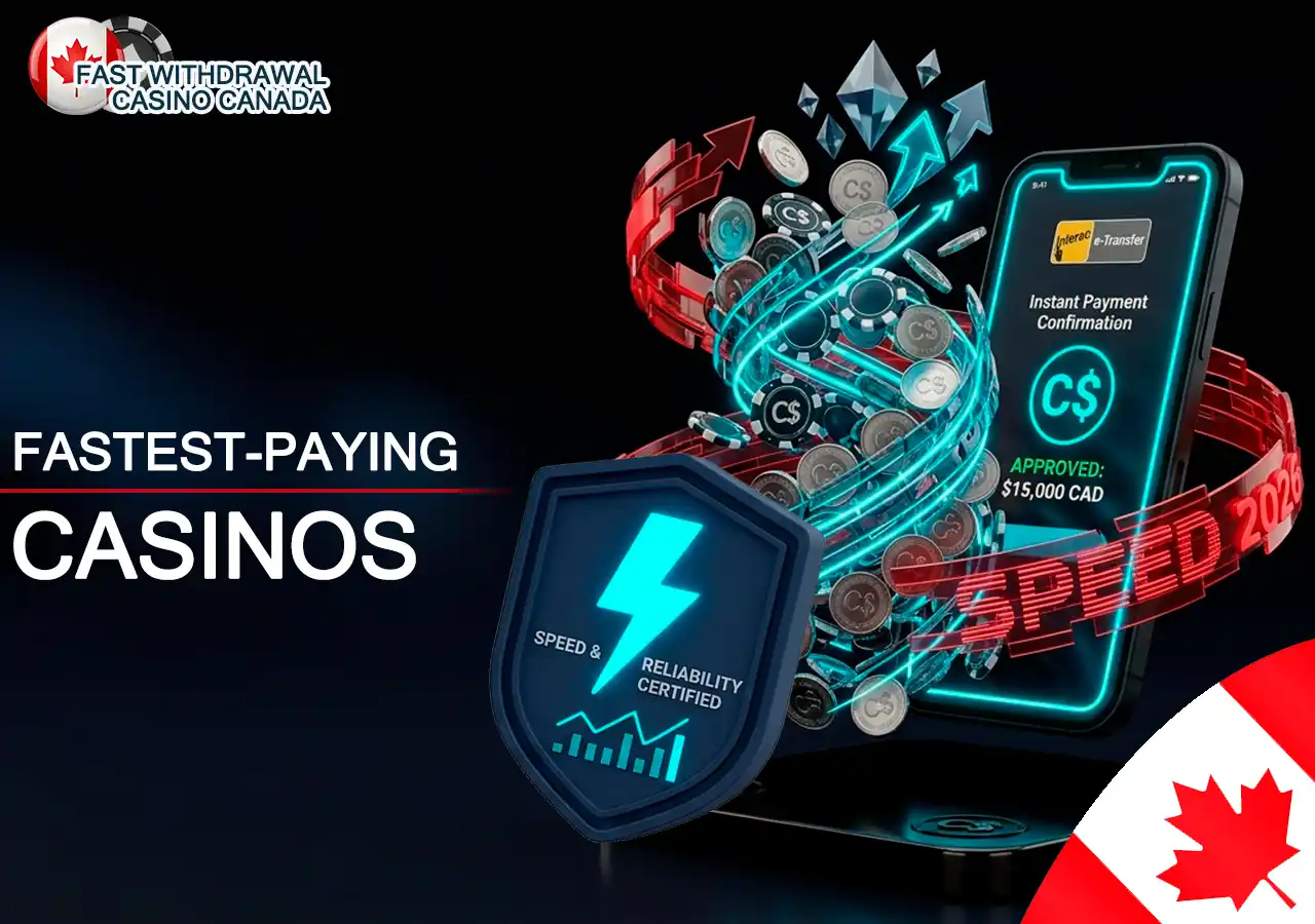 Reviewed fastest paying online casinos in Canada for 2026.