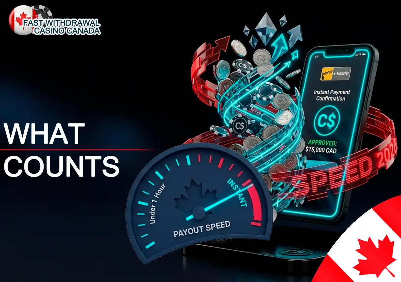 Definition and criteria of an instant and fast withdrawal casino in Canada.